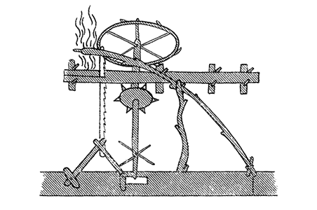 sega idraulica, dal taccuino di Villard de Honnecourt